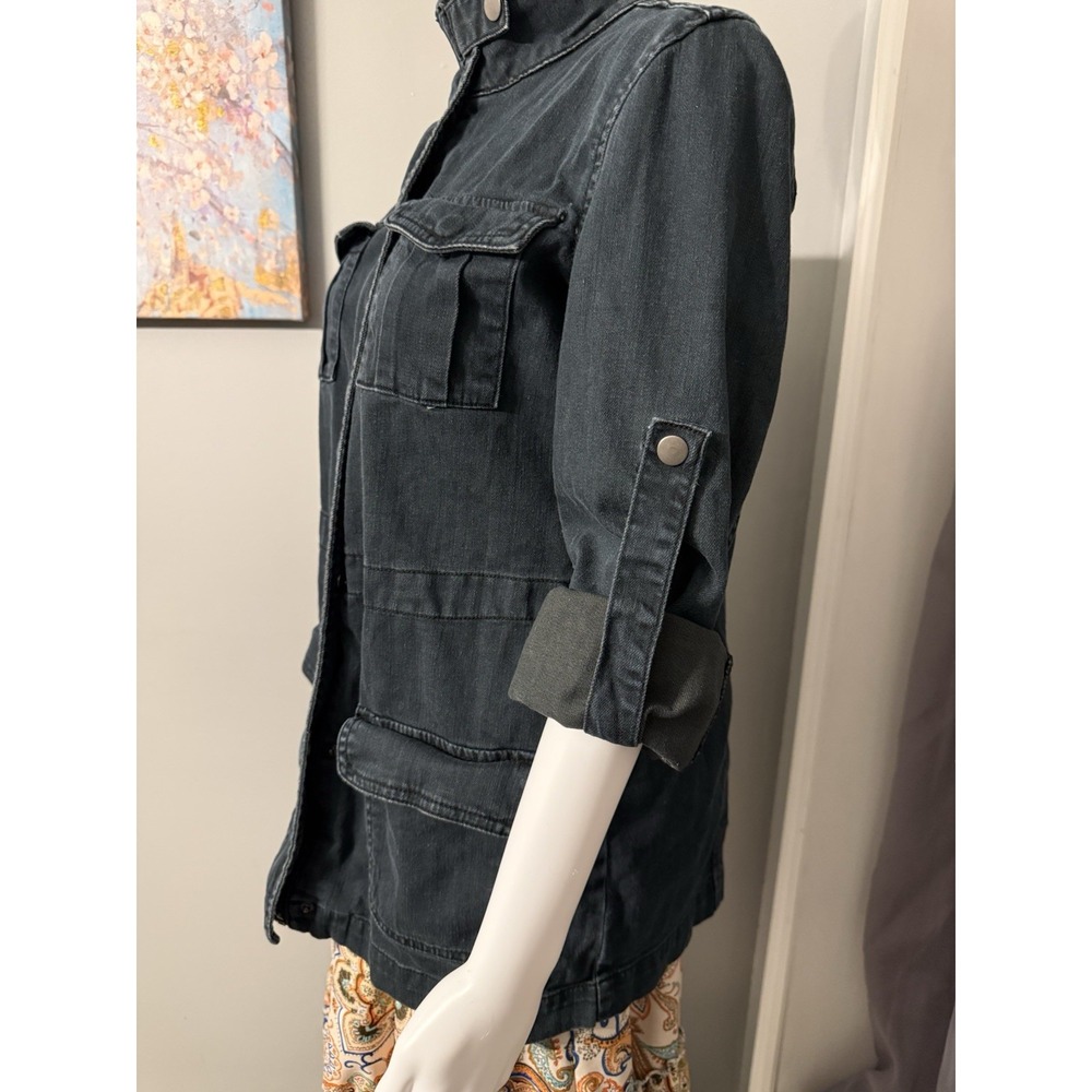 I Heart‎ Ronson Utility Chic Jacket Adjustable Long Sleeve Dark Blue Size M - Picture 3 of 10